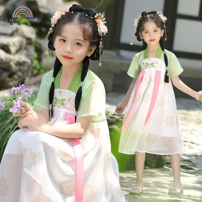 儿童汉服女童夏季古风超仙襦裙中国风古装唐装中秋节连衣裙 图片色150cm怎么样,好用不?