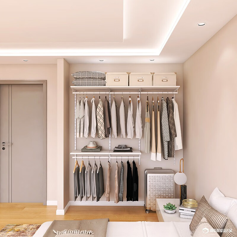 7米卧室砌墙衣柜小户型全屋定制步入挂墙收纳柜衣帽间衣柜组合 1.