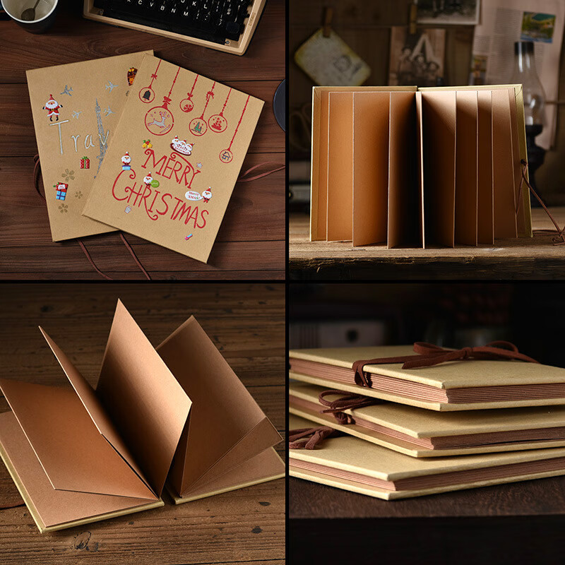 风琴本折页本 手风琴折叠本折页本手帐绘本册子牛皮纸相册成长记录