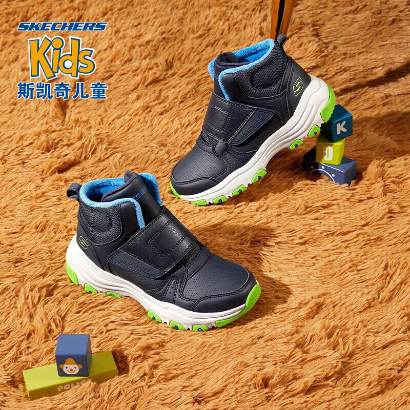 Skechers斯凯奇秋冬童鞋宝宝雪地靴高帮儿童棉鞋男童保暖棉靴 8701647L怎么样,好用不?