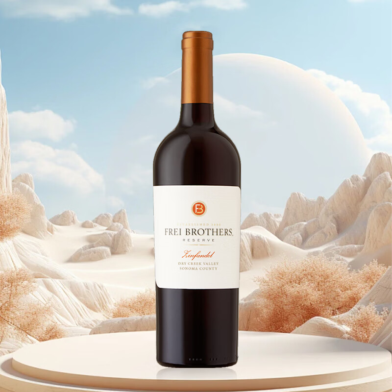 美国进口费雷兄弟索诺玛县系列红葡萄酒红酒 干溪谷地金粉黛(仙粉黛)