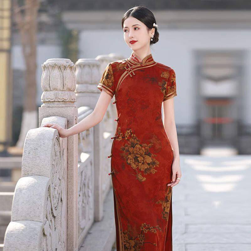 凌菲小姐(miss ling fei)民国军阀旗袍高档重工长款复古风老上海修身