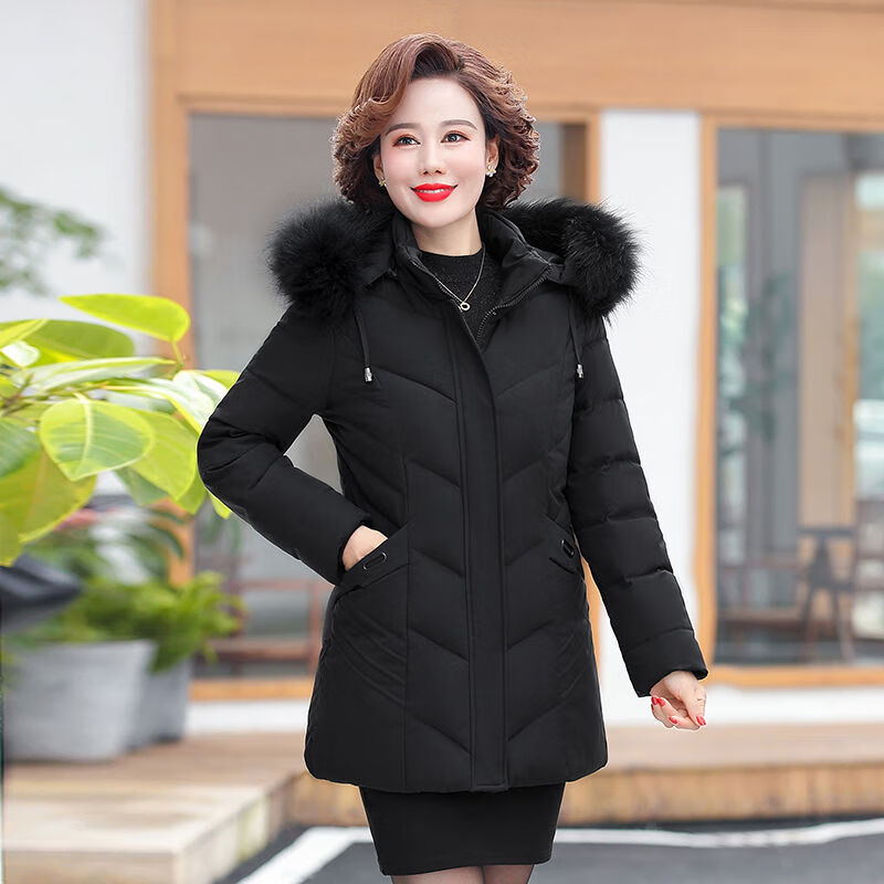 奕菓秋冬款中年人外衣中款女士妈妈穿的中老年妈妈棉袄老年人棉袄短款