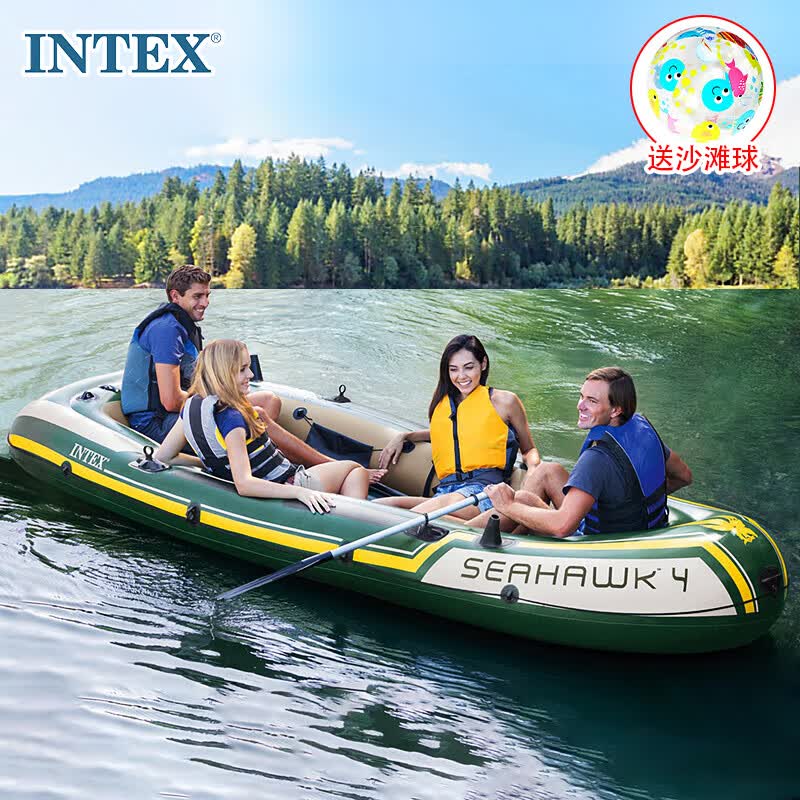 INTEX 新68351海鹰四人充气船皮划艇加厚加大漂流船儿童玩具橡皮艇怎么样,好用不?