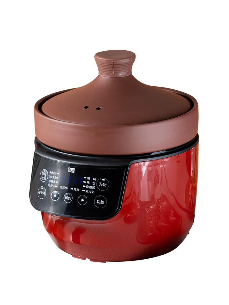 Gryan高档紫砂电/炖锅煲汤 5/L超快煮全自动炖锅煲汤锅慢炖煮粥神器 26cm 5/升智能电脑款全自动 合适3-7人