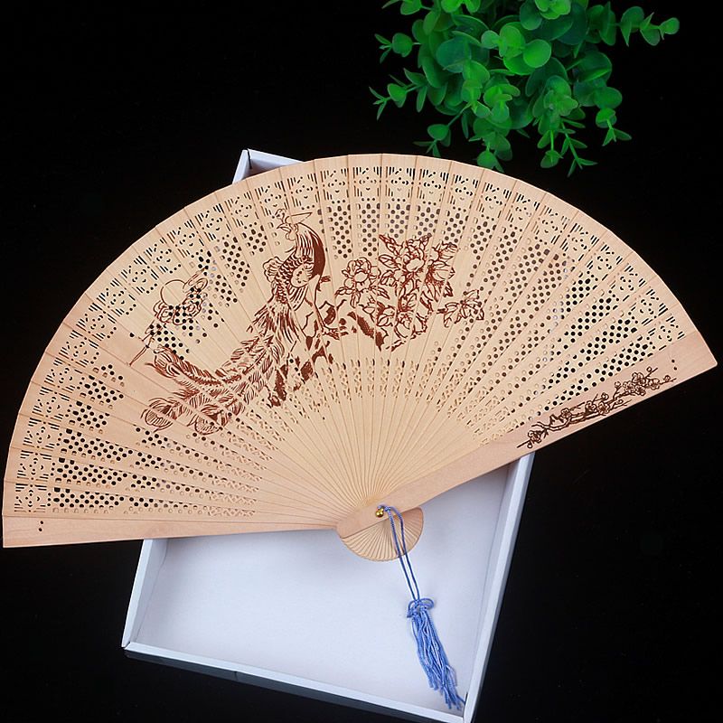 霜魄苏州檀香扇中国风手工小女式香木扇子檀木扇檀香扇古风折扇镂空古