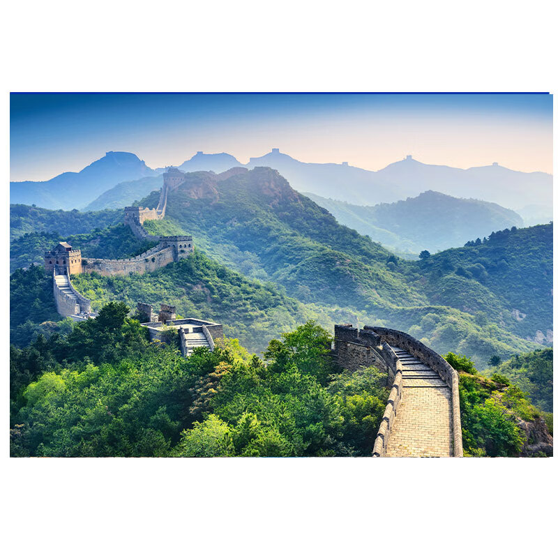 京乐长城画靠山图 万里长城画靠山图自贴贴纸壁画风景画客厅沙发背景