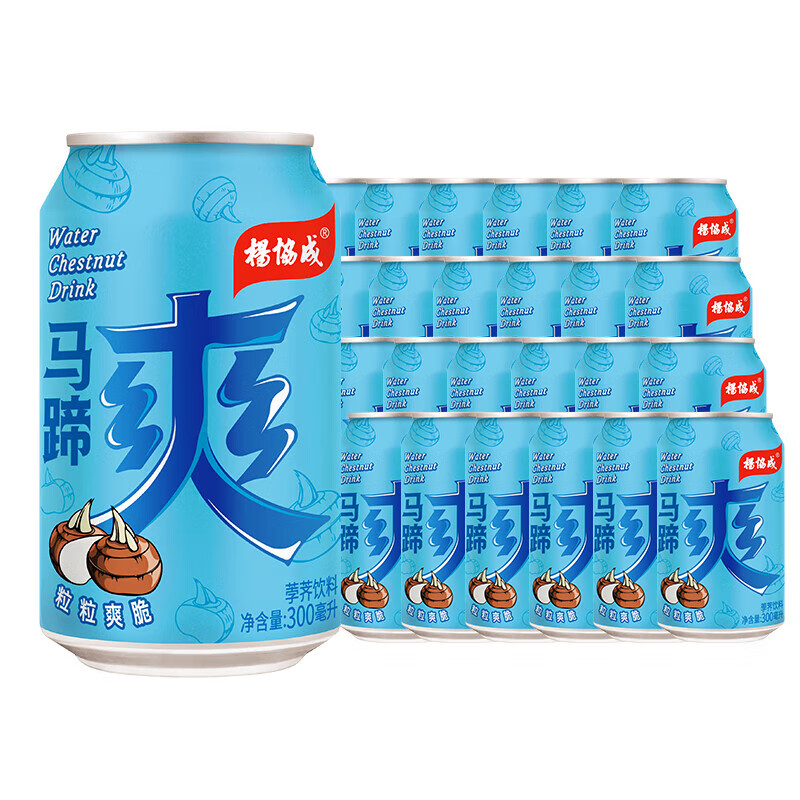 杨协成 马蹄爽 荸荠饮品  新加坡品牌 果肉饮料 粒粒爽脆 300ml*24罐/整箱装