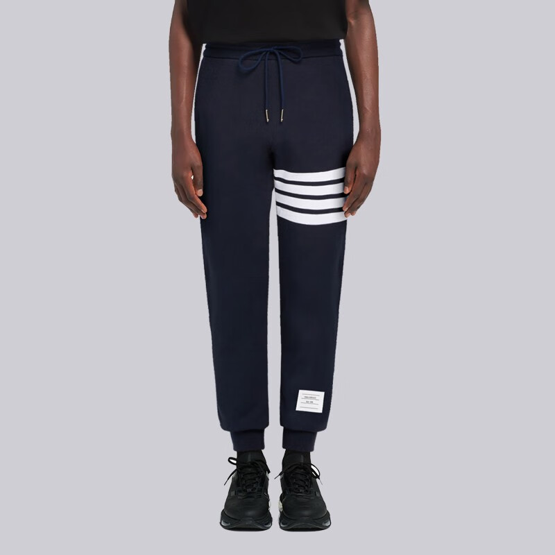 tb卫裤男女新款夏季束脚裤美式运动裤直筒深色纯棉百搭休闲裤子tb