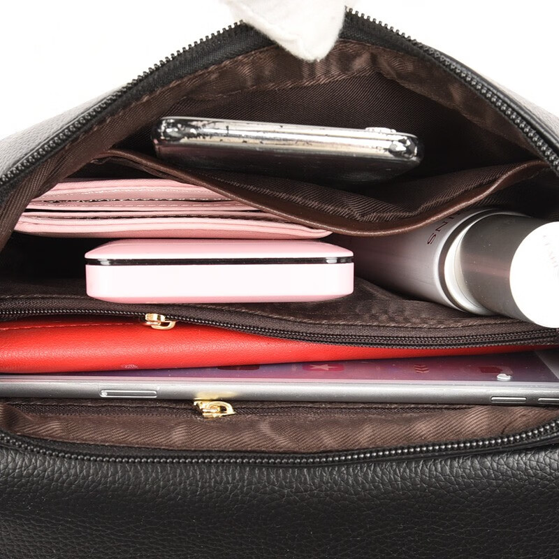 玫瑰袋鼠轻奢品牌软皮包包2026七夕礼物中年妈妈女士单肩斜挎包时尚百搭新 黑色