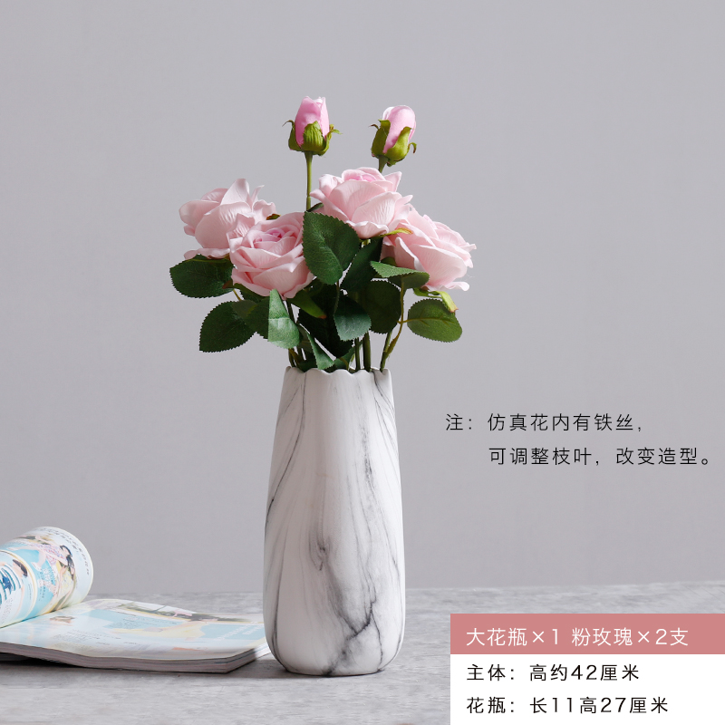 跳舞兰仿真花向日葵假花玄关样板房创意家居陶瓷艺术品酒店餐桌装饰品