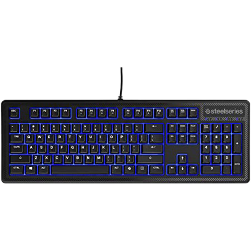 賽睿（SteelSeries） Apex100 薄膜游戲有線鍵盤電競 藍色LED背光 有觸覺靜音防濺