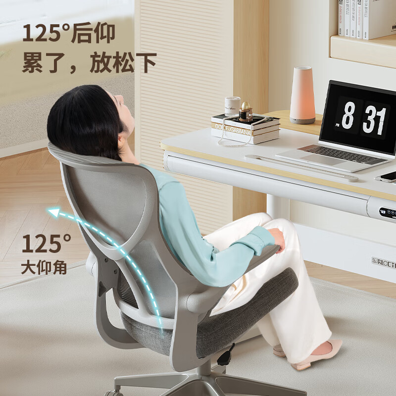 乐歌（Loctek）人体工学椅电脑办公椅子家用老板靠背转椅电竞椅 Y21人体工学椅云母灰