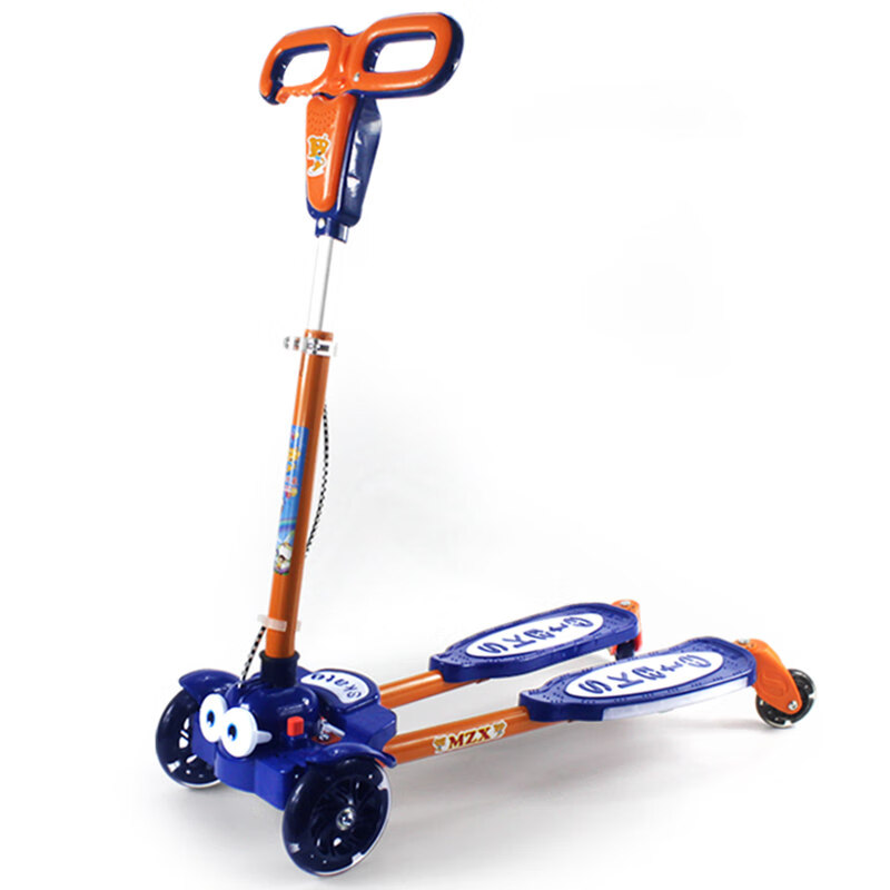 热奥滑板车儿童滑板车2-3-4-6岁宝宝四轮蛙式剪刀车子闪光小男孩女孩