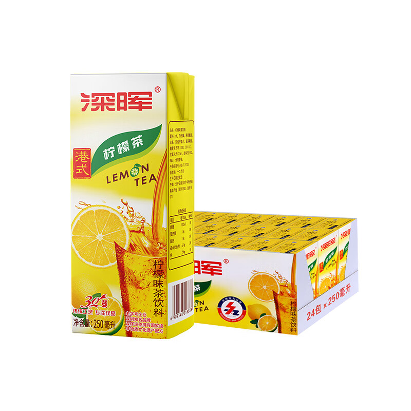 深晖 港式柠檬茶饮料24纸盒装整箱清凉夏日饮品解腻解渴柠檬果汁饮料 深晖港式柠檬茶250ml*24盒