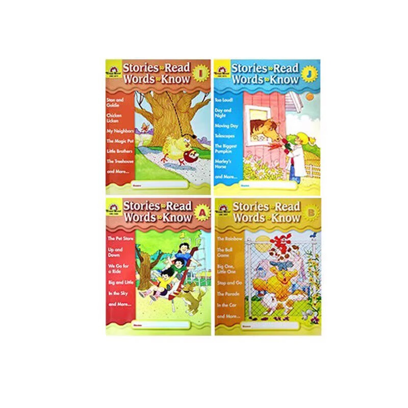 英文原版 Stories to Read Words to Know Level A-J 美国加州教辅4册 阅读理解学习单词 Evan Moor 小学生学习教辅 英文原版 阅读理解学习单词 小学生学习