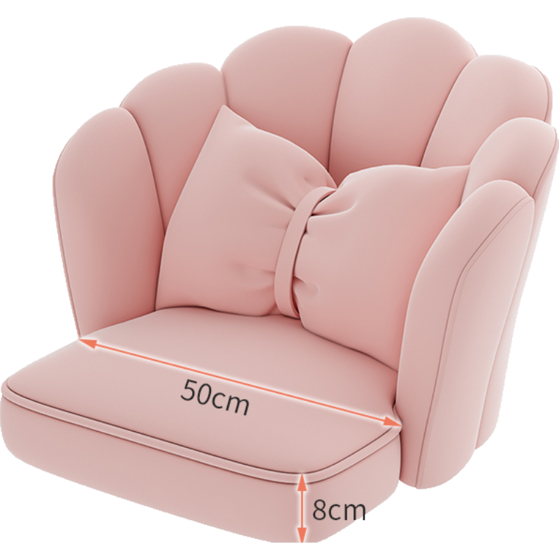 菲达森家用舒适学习座椅久坐靠背转椅宿舍卧室椅子女学生可爱懒人电脑椅 【海绵款】女神粉 尼龙脚 固定扶手