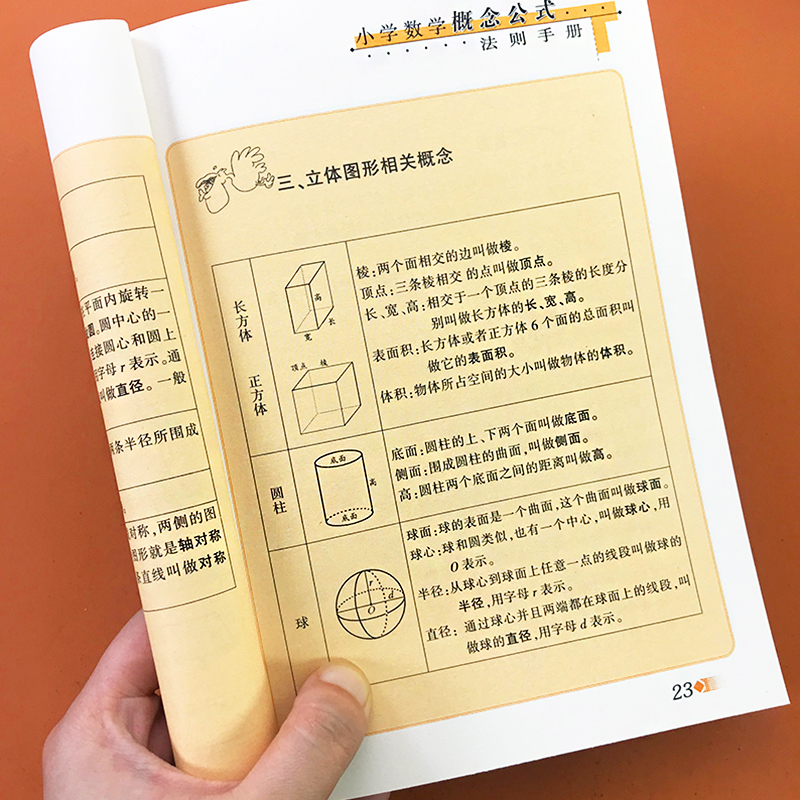 人教版小学数学公式定律手册 彩图版1-2-3-4-5-6年级通用版小学生知识大全数学思维训练小升初数