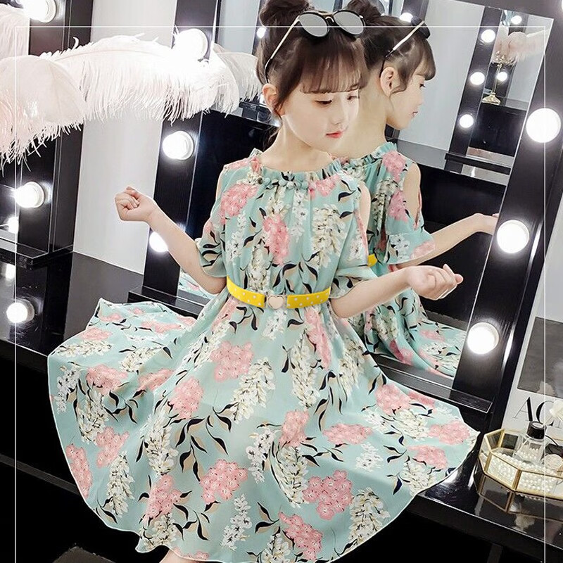 缇彩娜女童腰带有弹力橡皮筋装饰裙子腰饰小学生皮带女孩子裤带儿童幼儿 金线金爱心扣