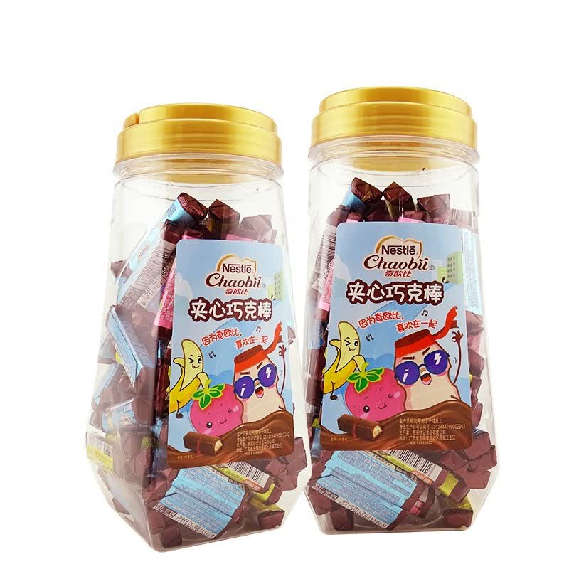 徐福记 雀巢巧克力 混合水果酸奶巧克力800g罐装 长砖形年货零食零嘴