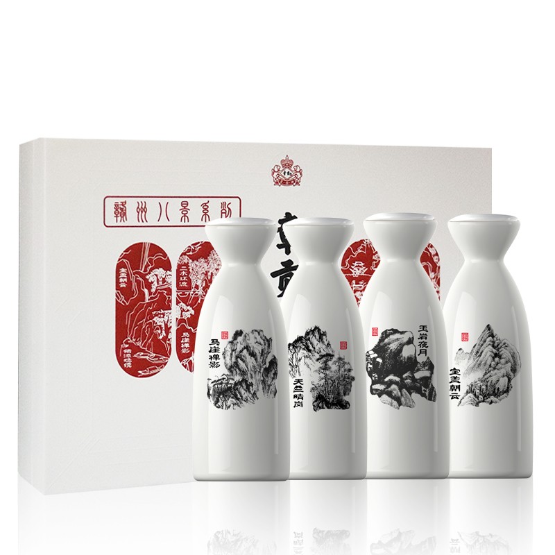 章贡老酒52度150ml*4瓶 赣州八景(礼盒版)纯粮白酒江西赣州文化收藏酒