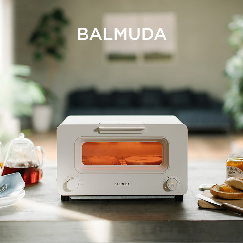 巴慕达（BALMUDA）蒸汽烤箱迷你小型多功能烘焙 智能网红电烤箱家用办公室面包蛋糕披萨芝士吐司红薯鸡翅早餐机K05D 白色 8L