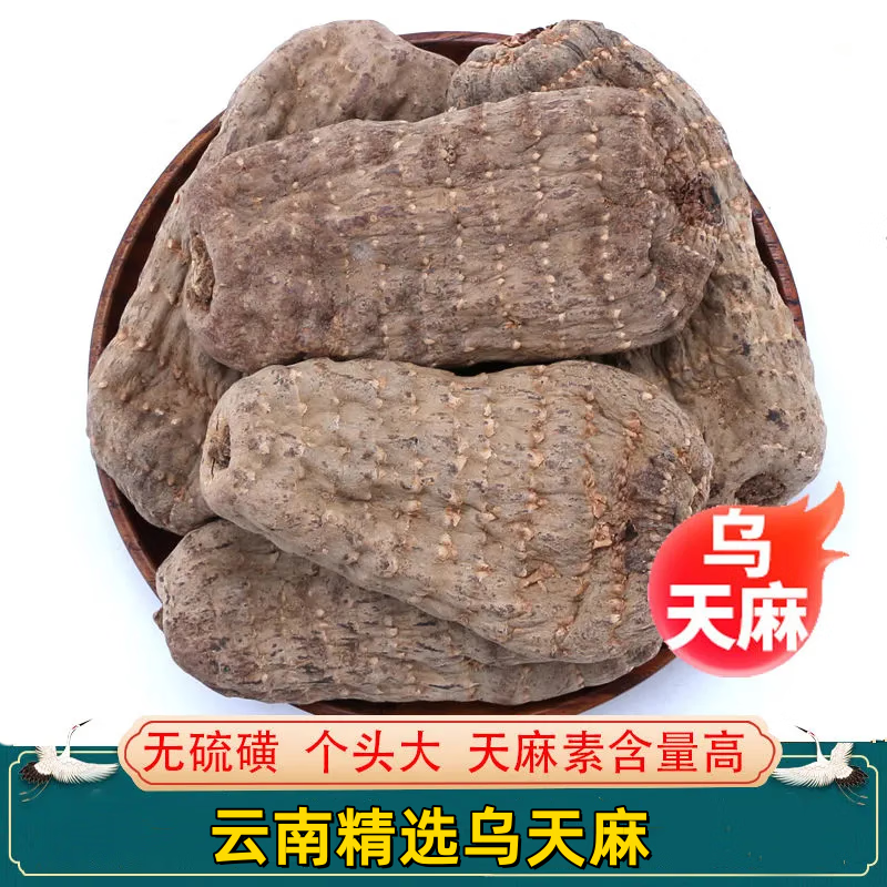 草木清源特級(jí)天麻干貨云南昭通烏天麻中藥材 野外生小天麻頭疼天然煲湯 野外烏天麻6個(gè)【500克】 整個(gè)