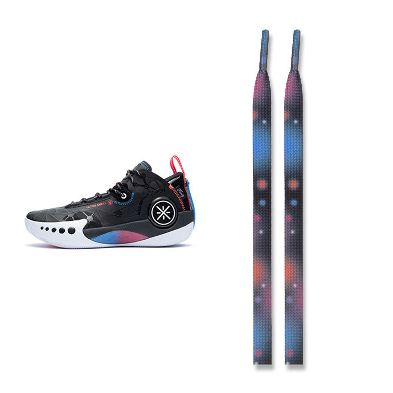 14音速9闪击6黑色白粉彩虹篮球鞋带男女 幻影3黑蓝扎染鞋带(不含鞋) 1