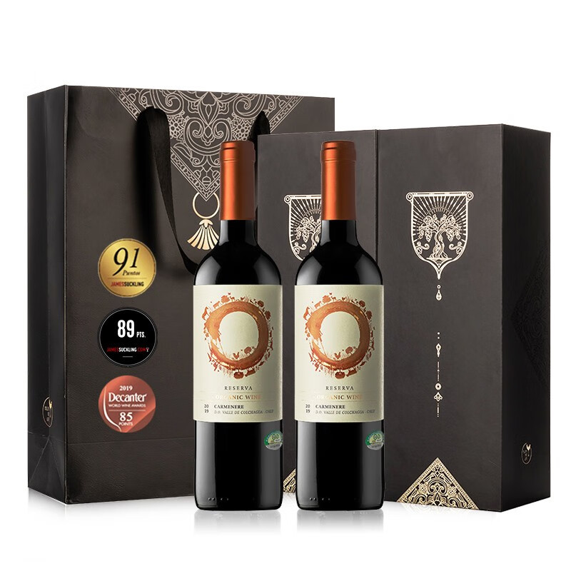 智利佳沃醇美汇干红葡萄酒750ml原瓶进口红酒双支礼盒世界葡萄酒有机