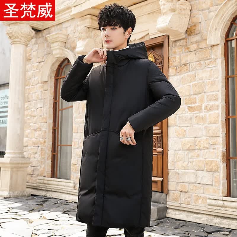 圣梵威羽绒服男中长款加厚青年冬装外套 黑色 XL/180建议130-150斤左右穿高性价比高么？