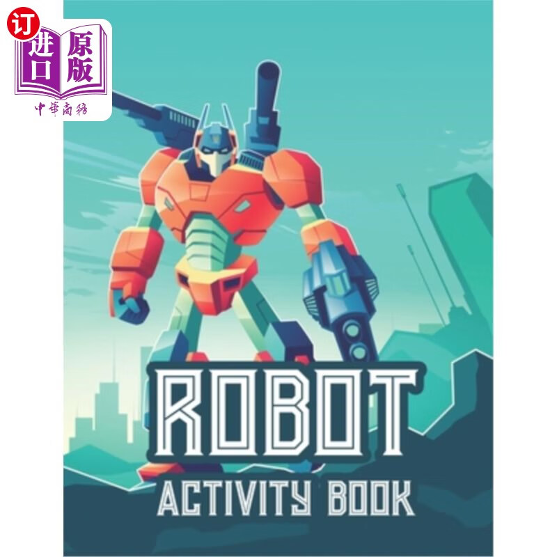 海外直订robot activity book: childrens coloring pages with cool