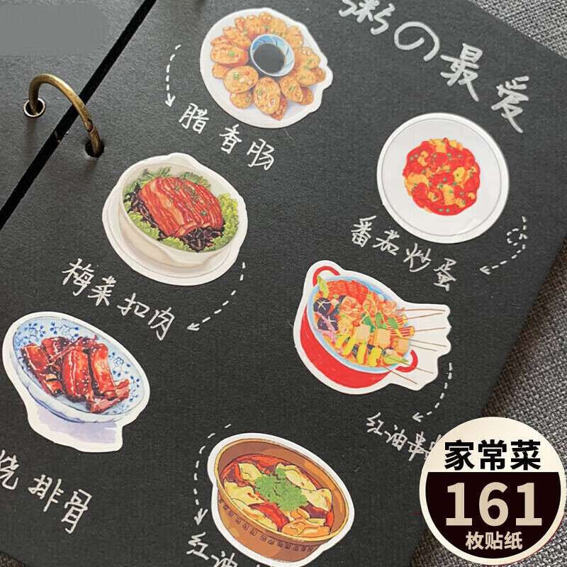 公主手帐菜单贴纸家庭菜谱diy手账本装饰贴画食物食谱美食小图案 161