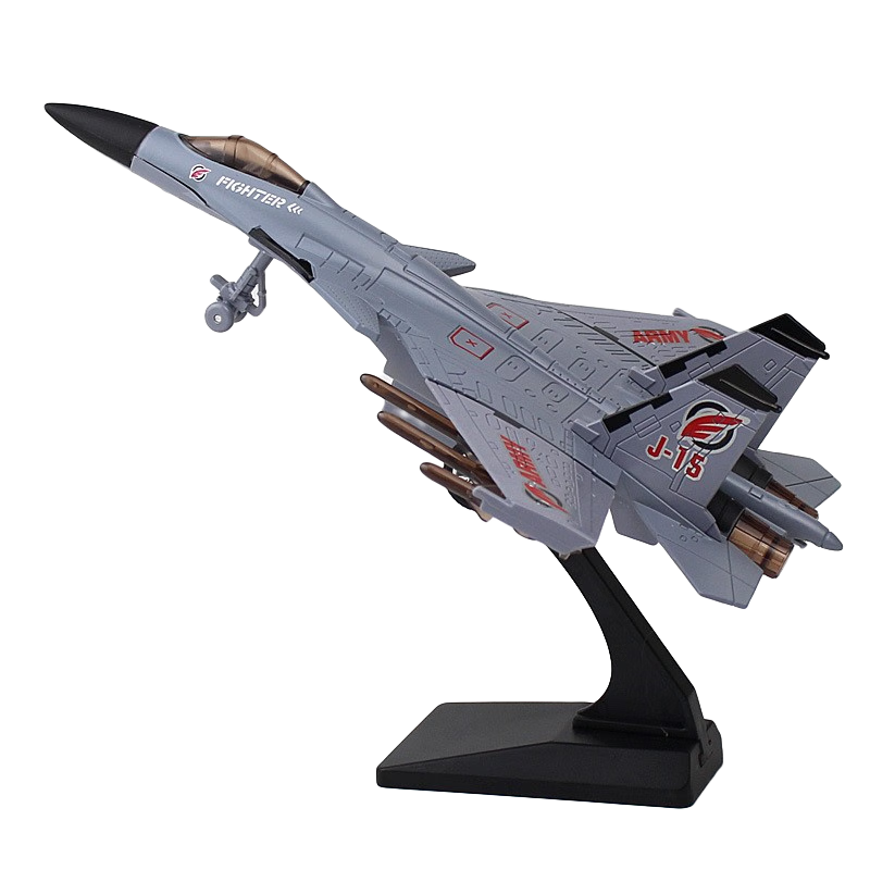 中麥微殲20戰斗機模型仿真合金飛機隱形戰機兒童玩具擺件退伍禮物紀念品 殲15戰斗機 海軍灰