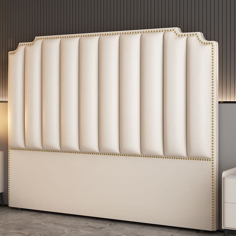 屿西家居2023新款床头板软包简约现代实木科技布靠背落地床头单买一体