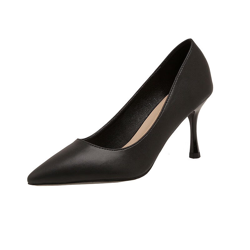 百丽踏30-40岁左右女人穿的小码单鞋3132码高跟鞋3黑色大码女鞋41