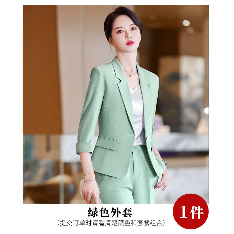 2022新款女装女式小西服春夏季的女士春秋小西服七分袖薄款修身小西装