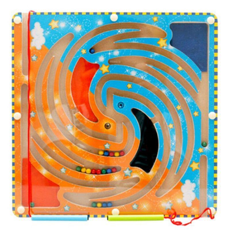 弹珠走迷宫磁力迷宫玩具宝宝小班珠珠工程小童走迷宫走珠注意力涂鸦