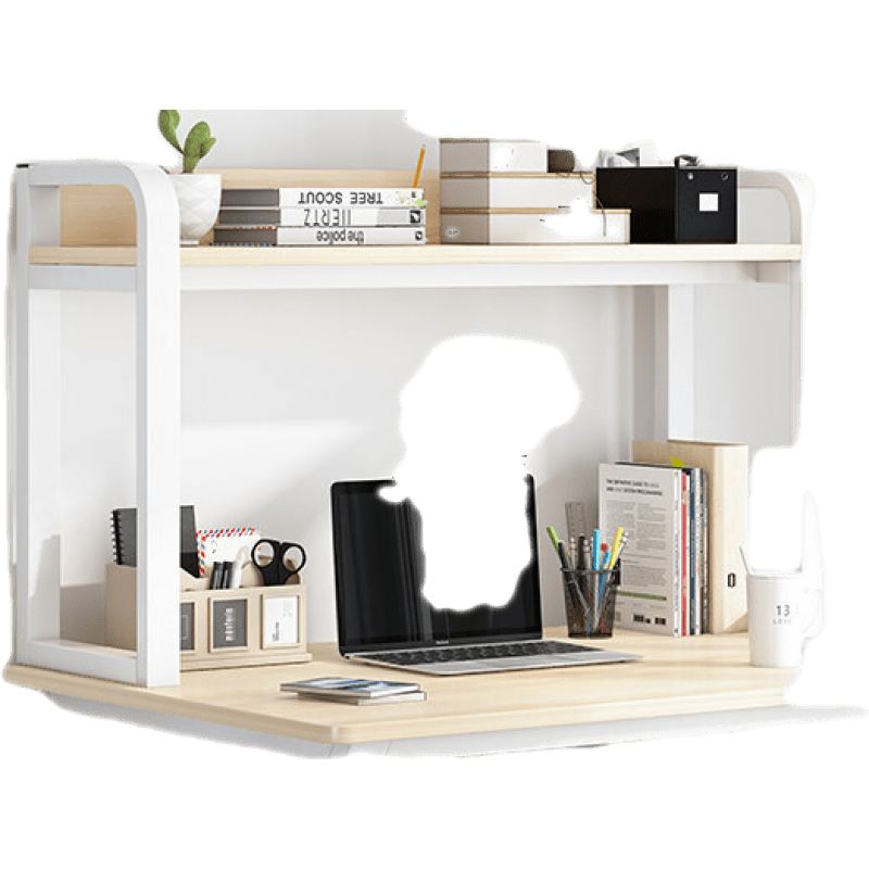 嘉际 电脑台式桌书桌书架一体桌组合简易卧室学生写字桌家用办公小桌子 【单层】80CM枫樱木