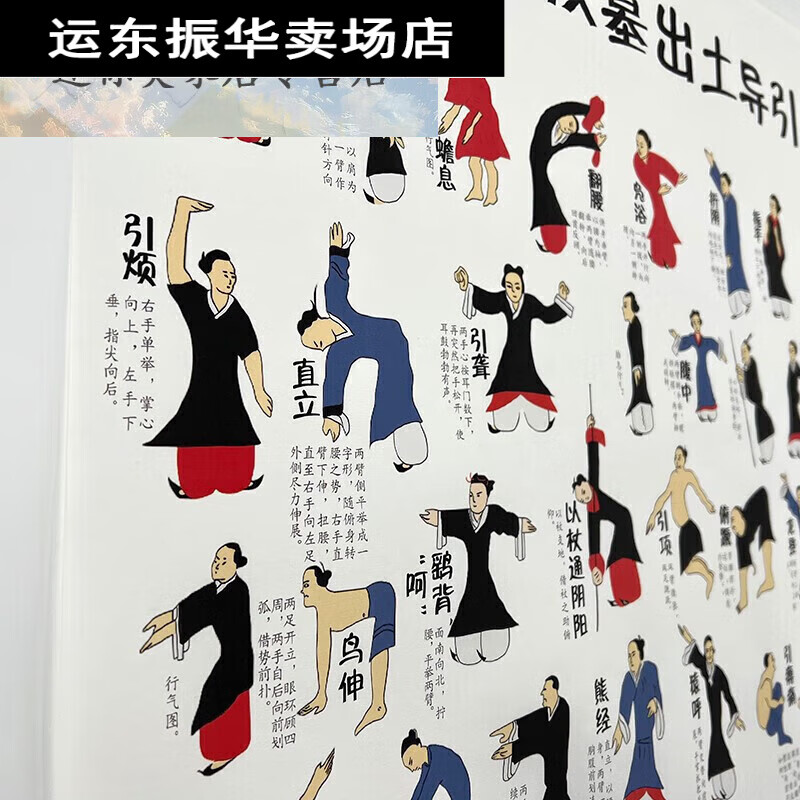 马王堆导引图全新复原图高清原大复制品立轴装饰画萼裴的 宣纸 未装裱