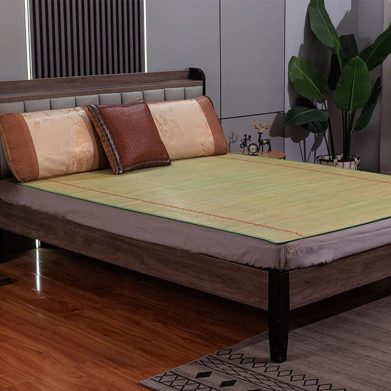 竹席凉席1.8米直筒夏季家用1.5m席子学生宿舍单人0.9m工地席 头青凉席60宽x120长 其他/other