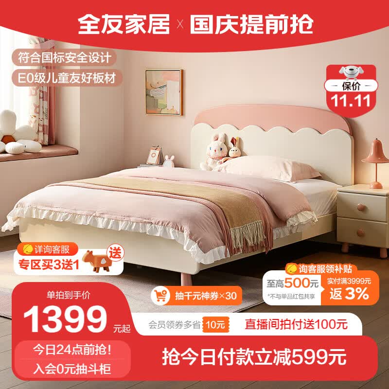 全友家居儿童床现代简约童趣儿童床女孩床加高靠背科学排骨架床121378 1.5m儿童床（无床头柜床垫）属于什么档次？