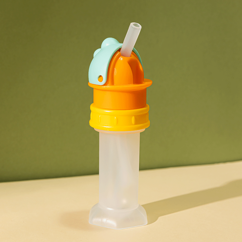 精灵兔（JingLingTu）精灵兔宝宝便携喝水神器矿泉水水瓶转换嘴头儿童吸管盖通用 橙色【升级加长吸管】