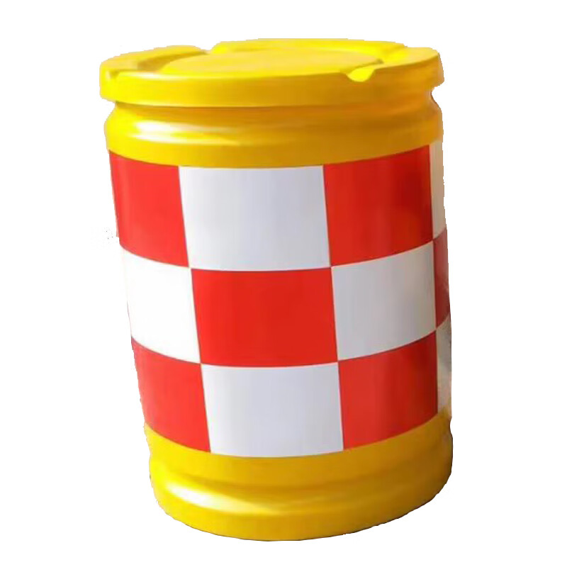 铦铓防撞墩 玻璃钢材质 防撞桶圆柱形pe隔离桶交通注水反光警示墩玻璃