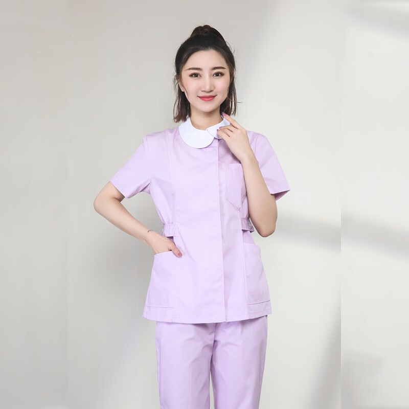 鑫亦泽护士服短款长袖分体上衣月嫂养老院护理护工工作服女定制印字