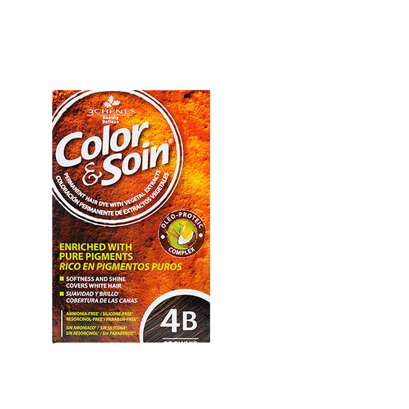 三橡樹三橡樹染發(fā)劑 染發(fā)膏植物無刺激孕婦可用染發(fā)膏遮白染發(fā)(無塑封) 4B布朗尼(遮白、陽光下顯色)