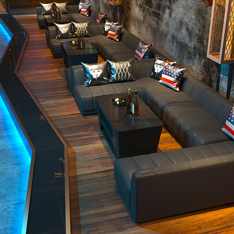 妙普乐ktv沙发  ktv沙发酒吧夜总会所休闲包厢靠墙转角lu型卡座发光