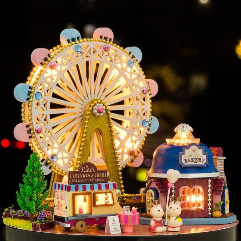 贝木惠(beimuhui)摩天轮音乐盒八音盒宫崎骏天空之城diy手工拼装创意