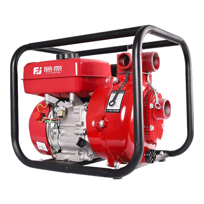 藤原汽油機水泵農(nóng)用灌溉2寸大流量大型吸水泵高揚程抽水機 2寸三口徑單葉輪高壓泵