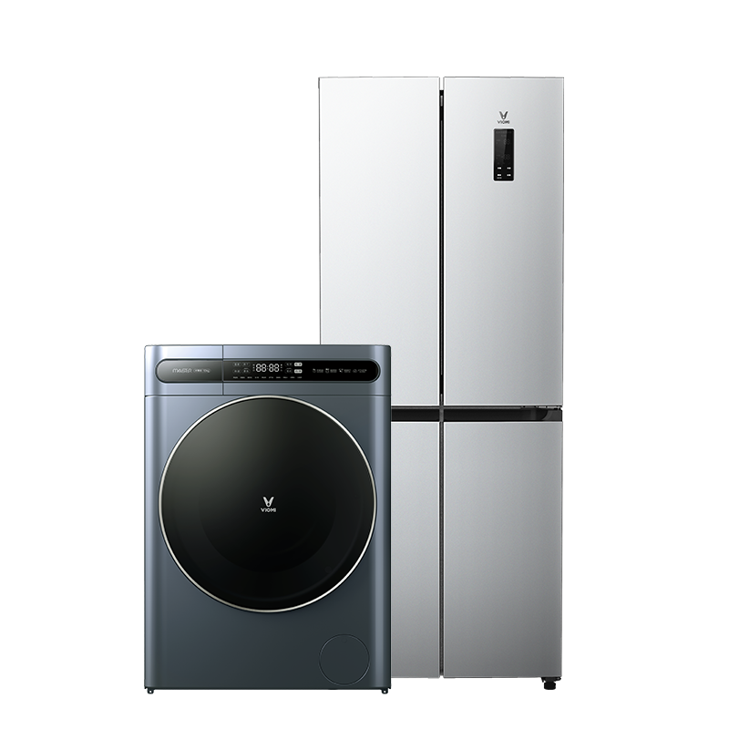 云米(Viomi)冰洗套装 轻巧易嵌窄机身 +10公斤洗衣机洗烘一体机 变频超薄 冰洗套装