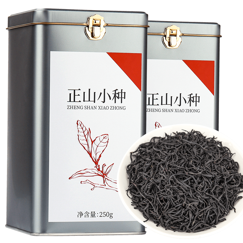 第一江南 茶叶 正山小种红茶武夷山 特级浓香型功夫红茶罐装250g*2